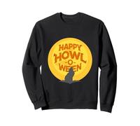 Happy Howl-O-Ween Wolf Howling Under A Full Moon October 31 Sweatshirt