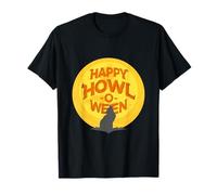 Happy Howl-O-Ween Wolf Howling Under A Full Moon October 31 T-Shirt