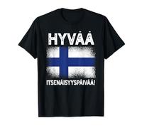 Happy Independence Day In Finnish Language Finland Flag T-Shirt