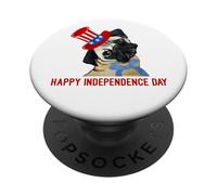Happy Independence Day Pug PopSockets Adhesive PopGrip