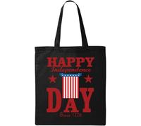 Happy Independence Day Since 1776 Natural Ecological Cotton Tote Bag Black