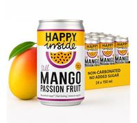 Happy Inside Gut Health Juice | Mango & Passion Fruit | No Added Sugar, Prebiotic Fibre, Vitamin C | Vegan, Mixer, Mocktail (24 x 150ml)
