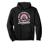 Happy International Womens Day Inspire Inclusion Rainbow Pullover Hoodie
