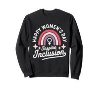 Happy International Womens Day Inspire Inclusion Rainbow Sweatshirt