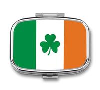 Happy Irish Holidays 2 Compartment Pill Box, Portable Pill Organizer for Pocket or Purse, Decorative Metal Pill Organizer, Medicine and Vitamins