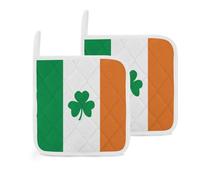 Happy Irish Holidays 2 Pack Pot Holders for Kitchen, Heat Resistant Potholder Set with Hanging Loops, Hot Pads for Oven Baking Cooking
