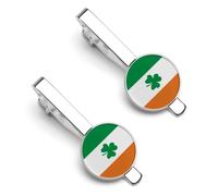 Happy Irish Holidays 2 Pcs Tie Clips for Men Necktie Tie Bar