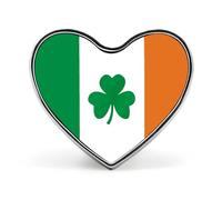 Happy Irish Holidays Badges Heart with Button Design, Personalized Picture Pin Brooches, Heart Badge Holders for Decorate Hat Shirt Clothing Bag Accessories