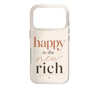 Happy Is The New Rich Positive Quote Motivational Case for iPhone 17 Pro