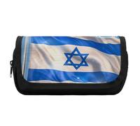 Happy Israelian Independence Day Cute Double Pencil Case Large Capacity Portable Zippered Pen Pouch Bag for Office Unisex