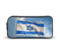 Happy Israelian Independence Day Cute Pencil Case Large Capacity Portable Zippered Pen Pouch Bag for Office Unisex