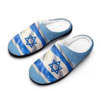 Happy Israelian Independence Day Fashion Cotton Slippers for Women Memory Foam House Slippers Non-Slip House Bedroom Shoes