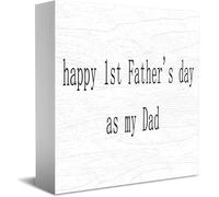 Happy Ist Father'S Day As My Dad Home Office Decor Wooden Box Sign 5 X 5 Inch