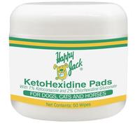 HAPPY JACK KetoHexidine Dog Wipes, Chlorhexidine Wipes for Dogs & Cats with Ketoconazole, Cat Wipes for Acne, Wrinkles, Paws, Itchy Skin, Pet Wipes for Dogs, 50 Ct
