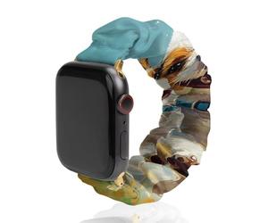 Happy Jack Russell Terrier Dog Running Universal Scrunchie Watch Band Compatible with IWatch Series 11 10 9 8 7 Strap