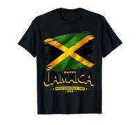 Happy Jamaica 64th Independence Day Proud Jamaican Flag Value Graphic T-Shirt