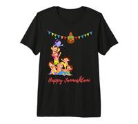 Happy Janmashtami Text with Baby Krishna Premium T-Shirt