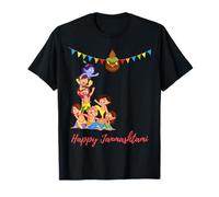 Happy Janmashtami Text with Baby Krishna T-Shirt