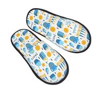 Happy Jewish Chanukah Holiday Fluffy Slippers Non Slip Furry Slippers Casual Slides For Winter Guest Women M