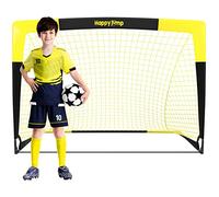 Happy Jump Football Goal Pop up Football Net Post for Kids Garden Football Training Gift 1 Pack(4'x3', Black+Yellow)