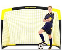 Happy Jump Football Goal Pop up Football Net Post for Kids Garden Football Training 1 Pack(7'x5', Black+Yellow)