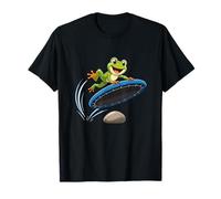 Happy Jumping Frog On Trampoline Kids Fun Vibes T-Shirt