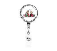 Happy Juneteenth Day Freedom 1865 Retractable Badge Holder Reel Clip Id Card Holder forNurse Student Office Worker