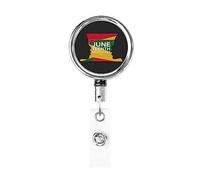 Happy Juneteenth Day Freedom 1865 Retractable Badge Holder Reel Clip Id Card Holder forNurse Student Office Worker