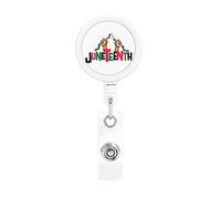 Happy Juneteenth Day Freedom 1865 Retractable Badge Holder Reel Clip Id Card Holder forNurse Student Office Worker