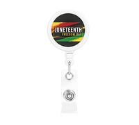 Happy Juneteenth Day Freedom 1865 Retractable Badge Holder Reel Clip Id Card Holder forNurse Student Office Worker