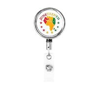 Happy Juneteenth Day Freedom 1865 Retractable Badge Holder Reel Clip Id Card Holder forNurse Student Office Worker