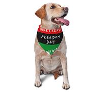 Happy Juneteenth Day Freedom 1865 Spring Dog Bandanas Boy Bulk Puppy Kerchief Adjustable Soft Triangle Bibs Accessories for Small Medium Large Dogs Cats White