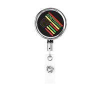 Happy Juneteenth Day Freedom Day 1865 Retractable Badge Holder Reel Clip Id Card Holder forNurse Student Office Worker