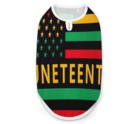 Happy Juneteenth Flag Black Liberation Month Dog Shirt Cat Clothes Summer Breathable Pullover Sleeveless Tank Top for Small Medium Large Pets