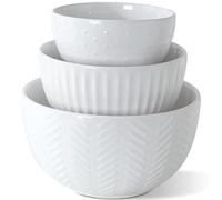 HAPPY KIT Ceramic Mixing Bowls Set, Nesting Bowls Set For Kitchen,Large 5/3/1.5 Quart Bowl Set of 3, Prep Serving Bowl for Baking and Mixing Salad,Oven, Microwave and Dishwasher Safe