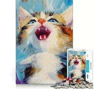 Happy Kitten 1000 Pieces Jigsaw Puzzles for Adults Strong Logic Sharp Color Fun Challenge (50x75cm)