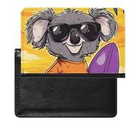 Happy Koala Hawaii Surfing Trendy Passport Holder Credit Card Cover Travel Essentials Wallet