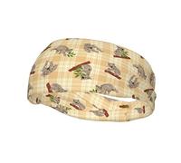Happy Koala Leaves Plaid Striped Headbands Sports Sweatband Athletic Exercise Bands Turban Hair Head For Men Women Yoga Fitness