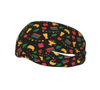 Happy Kwanzaa African American Heritage Festival Headbands Sports Sweatband Athletic Exercise Bands Turban Hair Head For Men Women Yoga Fitness