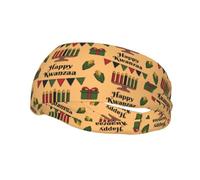 Happy Kwanzaa African American Heritage Festival Headbands Sports Sweatband Athletic Exercise Bands Turban Hair Head For Men Women Yoga Fitness