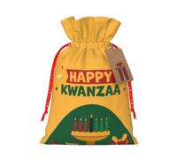 Happy Kwanzaa African Heritage Holiday Christmas Drawstring Gift Bags Reusable Xmas Presents Storage Bags Party Favorstags 4.7 * 6.9inm