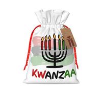 Happy Kwanzaa African Heritage Holiday Christmas Drawstring Gift Bags Reusable Xmas Presents Storage Bags Party Favorstags 4.7 * 6.9inm