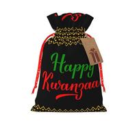 Happy Kwanzaa African Heritage Holiday Christmas Drawstring Gift Bags Reusable Xmas Presents Storage Bags Party Favorstags 4.7 * 6.9ins