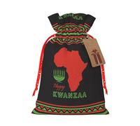 Happy Kwanzaa African Heritage Holiday Christmas Drawstring Gift Bags Reusable Xmas Presents Storage Bags Party Favorstags 4.7 * 6.9inm