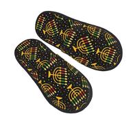 Happy Kwanzaa African Heritage Holiday Furry Slippers Comfy Slippers Soft Slipper For Bathroom Indoor Travel M