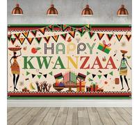 Happy Kwanzaa Backdrop, African Heritage Banner Background, Africans Kwanzaa Traditional Festival Outdoor Indoor Photo Banner for African Heritage in African-American Festival Party Supplies,6 x 3.6ft
