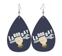 Happy Labor Day Dangle Earrings Lightweight Leather Earring Fashion Earring For Beach Mother'S Day Daily
