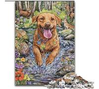 Happy Labrador Jigsaw Puzzles for Adults, Challenging Game Toys Every Piece Is Unique - Challenging Family Fun Game (50x75cm)