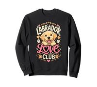 Happy Labrador Puppy Dog Lover Paw Print Design Sweatshirt