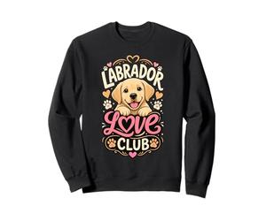 Happy Labrador Puppy Dog Lover Paw Print Design Sweatshirt
